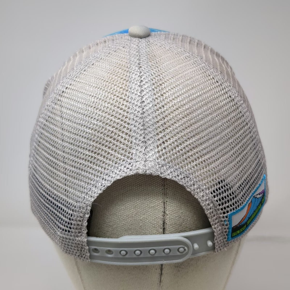 Lean Factory NW Trucker Hat Blue Gray Green One Size Mountain Graphic Snapback