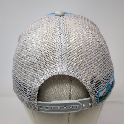 Lean Factory NW Trucker Hat Blue Gray Green One Size Mountain Graphic Snapback