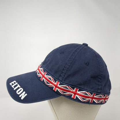 Elton John Strapback Hat Blue OSFA Union Jack British Flag Spell Out Cotton