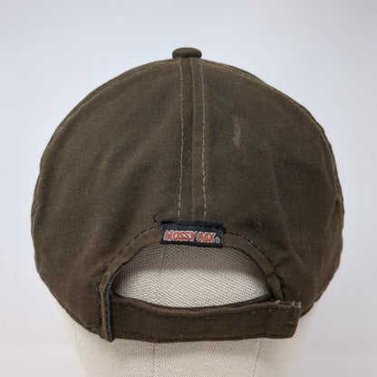 Mossy Oak Strapback Hat Brown One Size Adjustable Embroidered Outdoor Cap