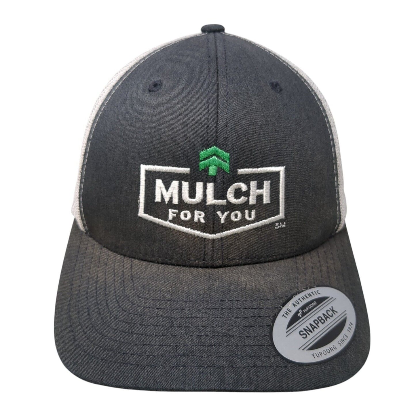 Mulch For You Snapback Trucker Hat Gray One Size Mesh Back Yupoong