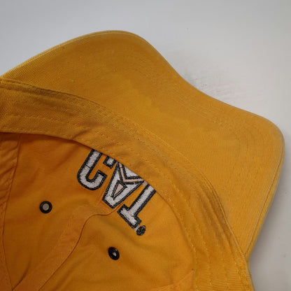 CAT Caterpillar Baseball Cap Yellow Black OSFM Adjustable Strapback Hat Cotton