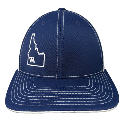 Idaho Fitted Mesh Back Trucker Hat Blue 6 7/8-7 3/8 Pacific Headwear