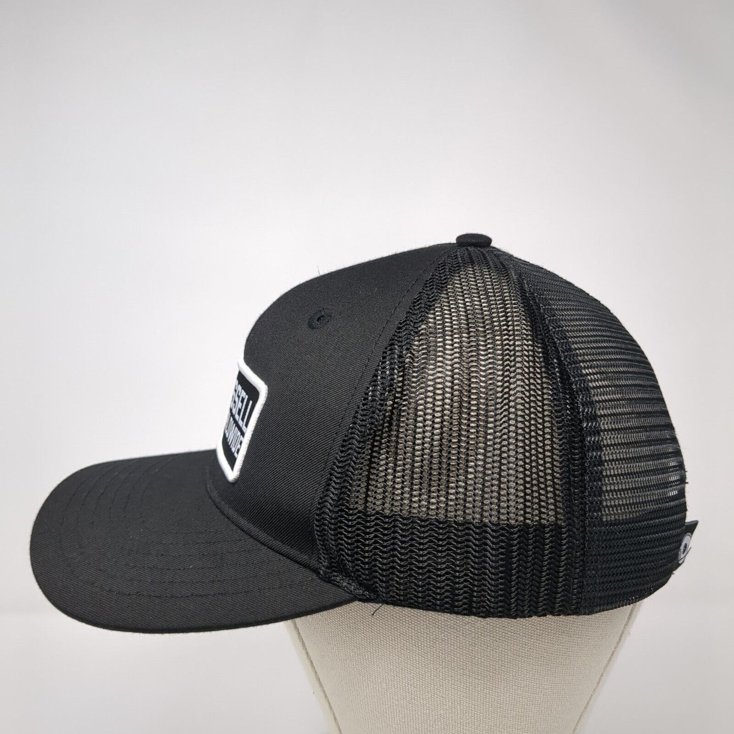 Russell Worldwide Snapback Mesh Back Trucker Hat Black One Size 6 Panel