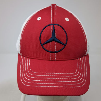 '47 Mercedes Benz Red White Mesh Back Strapback Baseball Cap Hat One Size