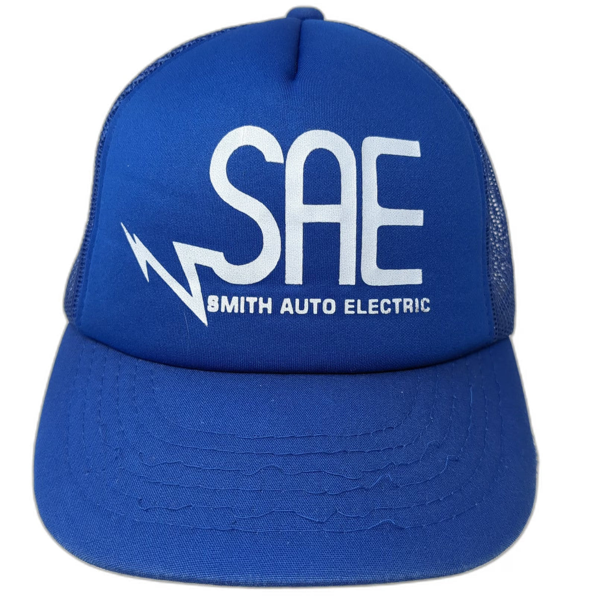 Yupoong Trucker Hat Blue One Size Smith Auto Electric Mesh Snapback 5 Panel Logo