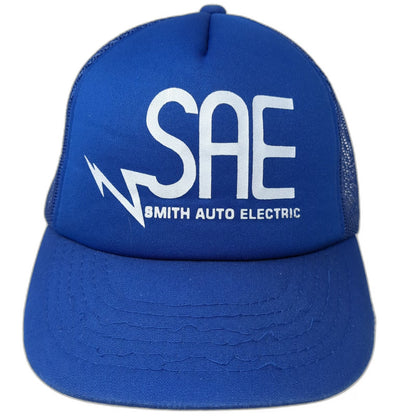 Yupoong Trucker Hat Blue One Size Smith Auto Electric Mesh Snapback 5 Panel Logo