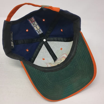 Nike Baseball Cap Blue Orange 6 7/8 Slideback Hat Curved Brim Embroidered Logo
