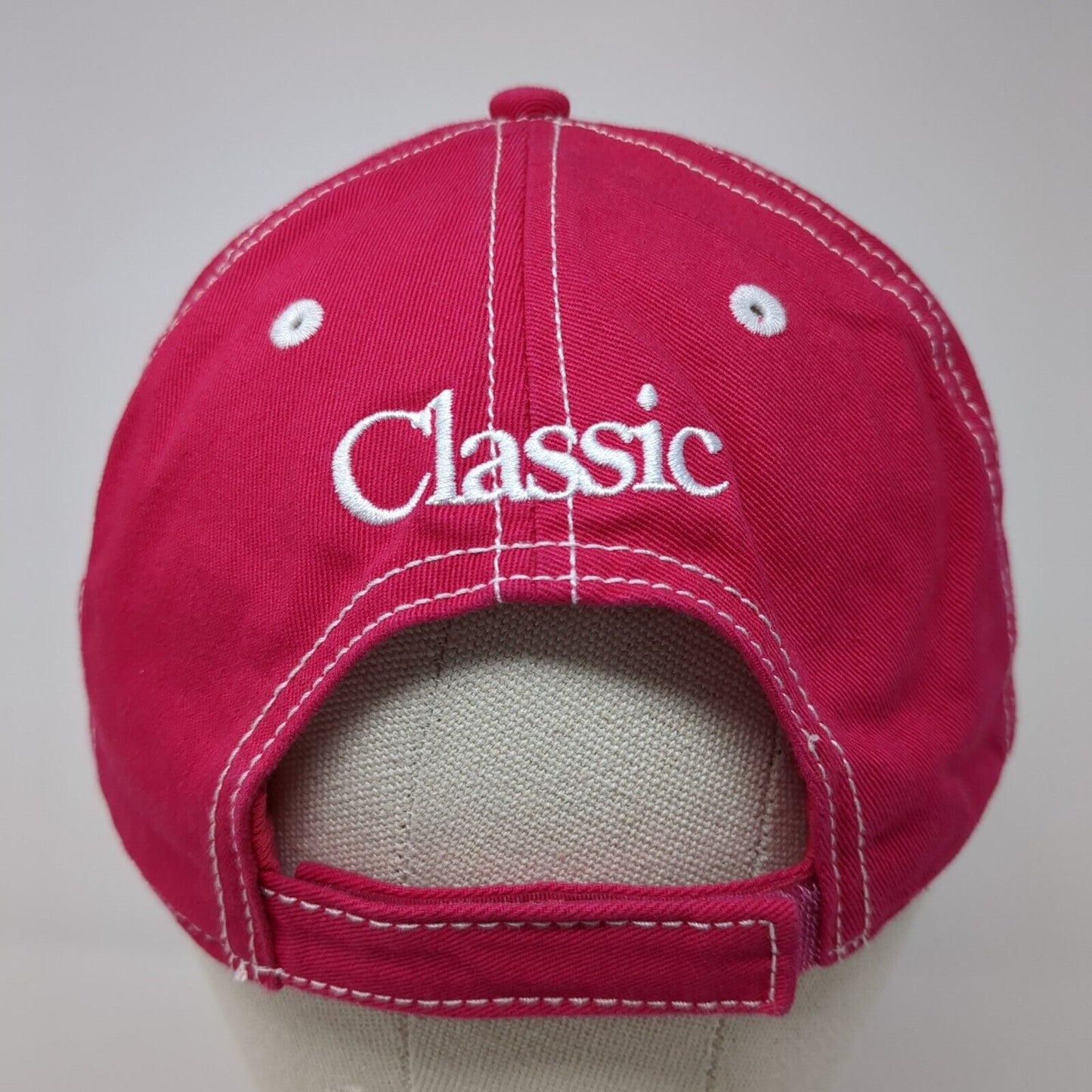 I'm Here To Win How 'Bout You? Strapback Hat Pink One Size Adjustable Classic