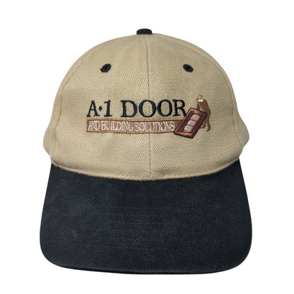 A1 Door And Building Solutions Snapback Hat Tan OS Adjustable Embroidered