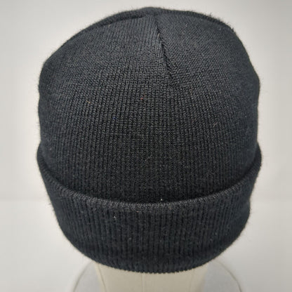 SCFMG Knit Beanie Hat Black One Size Embroidered Solid Outdoor Stretch