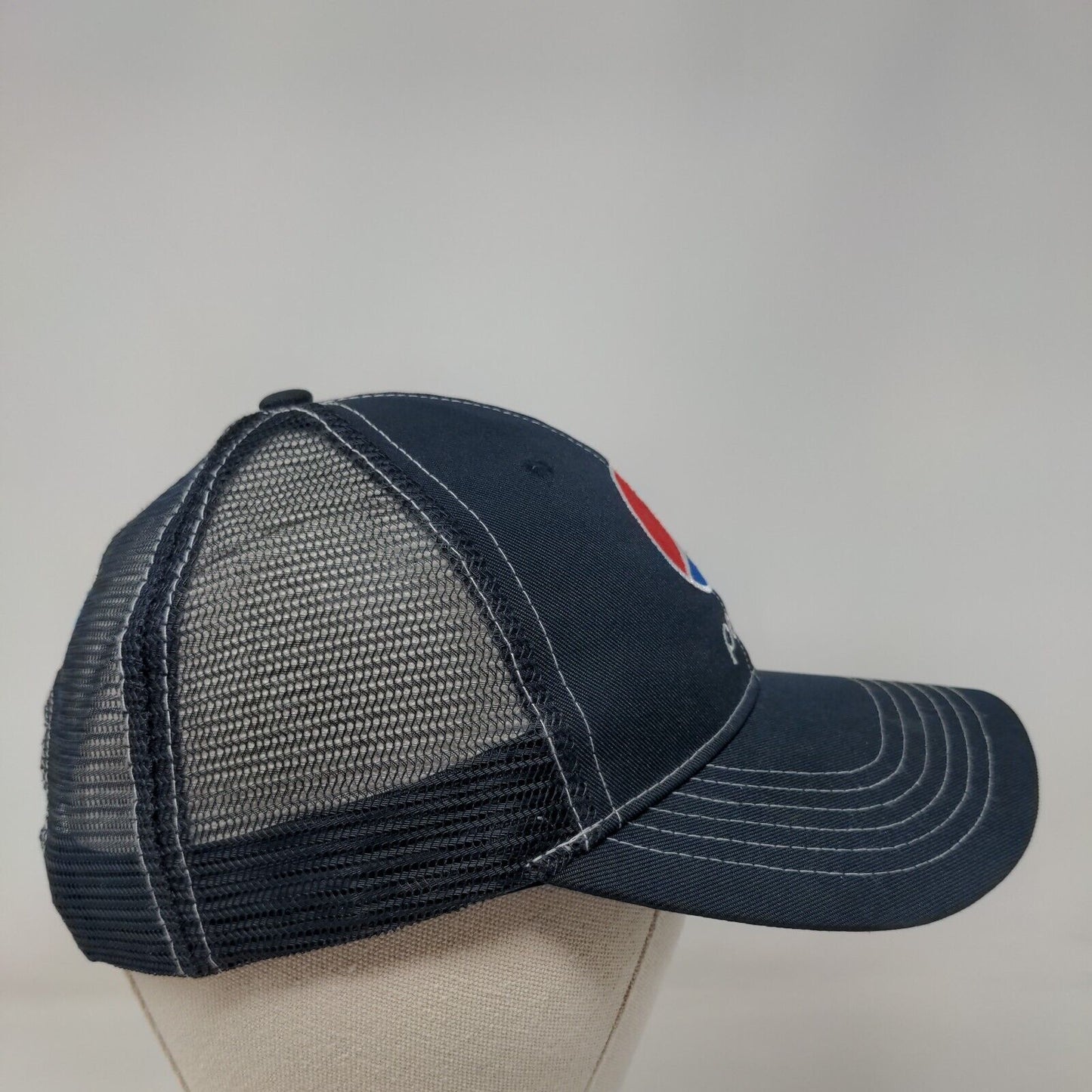 Pepsi Snapback Trucker Hat Blue OSFM Embroidered Mesh Back G&G Outfitters