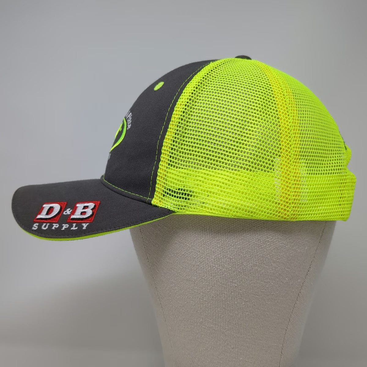 Buck's Bags D&B Supply Trucker Hat Gray Yellow One Size Western Horse Graphic