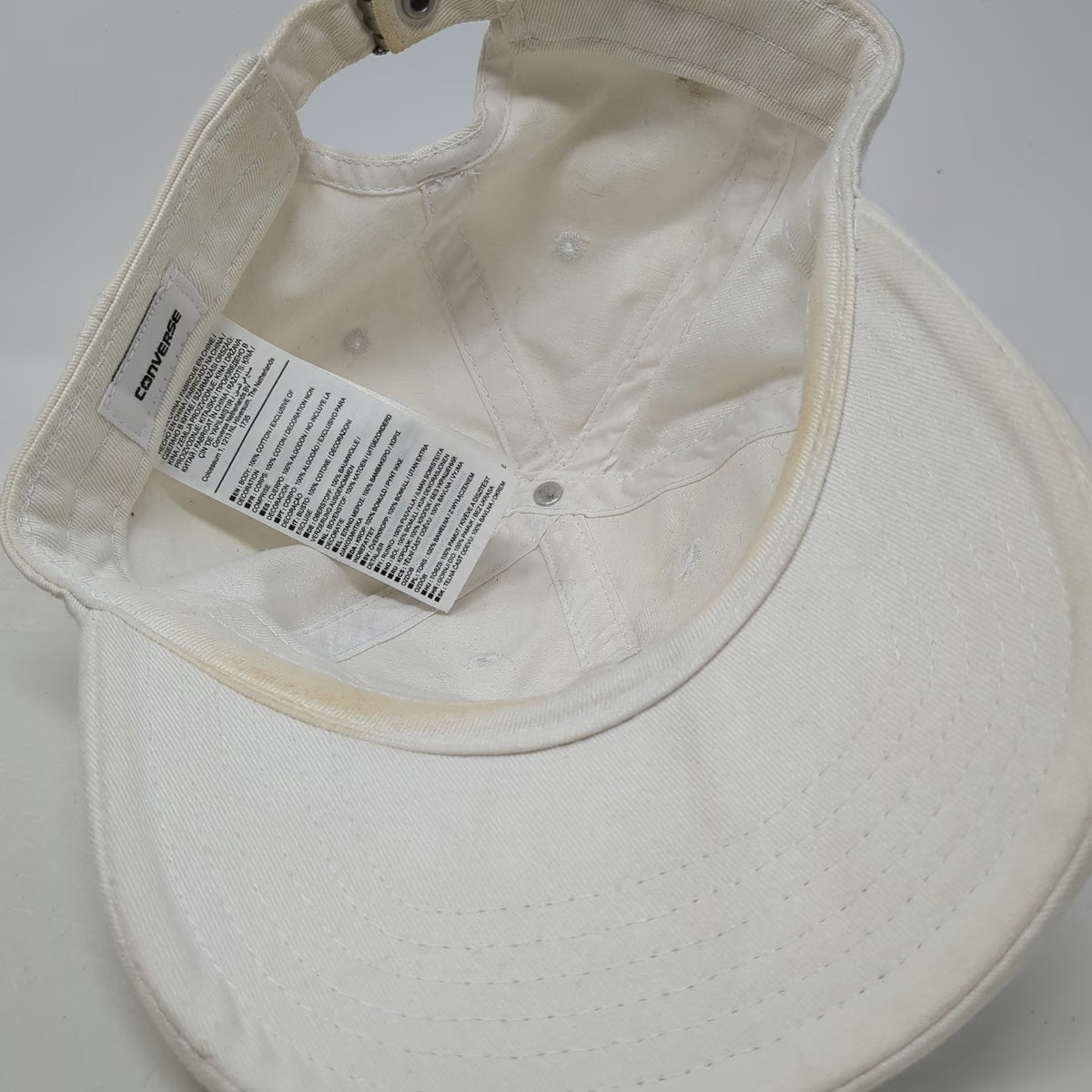 Converse Baseball Cap White One Size Chuck Taylor All Star Patch Slideback Hat