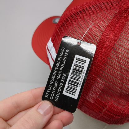 Mazatlan Just Add Water Snapback Trucker Hat Red OS 57cm Mesh Back Kndit Caps