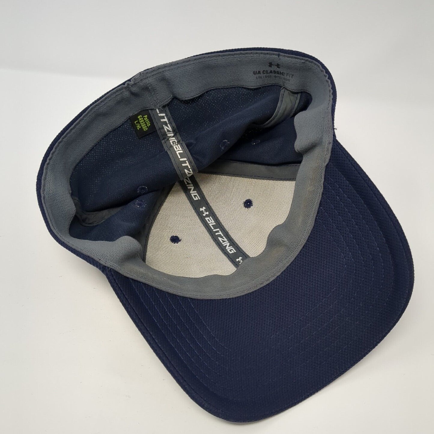 Under Armour Fitted Hat Blue L/XL Classic Fit Embroidered Blitzing 6 Panel