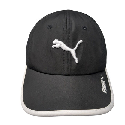 PUMA Strapback Hat Black One Size Adjustable Embroidered 6 Panel Polyester