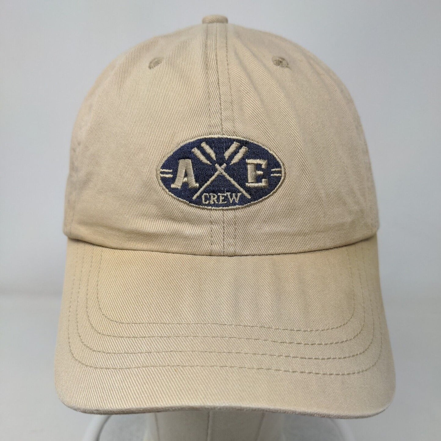 AE Crew Slideback Hat Tan OSFA Adjustable Embroidered 6 Panel AE Performance