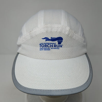 Law Enforcement Torch Run Strapback Hat White One Size Adjustable Mesh