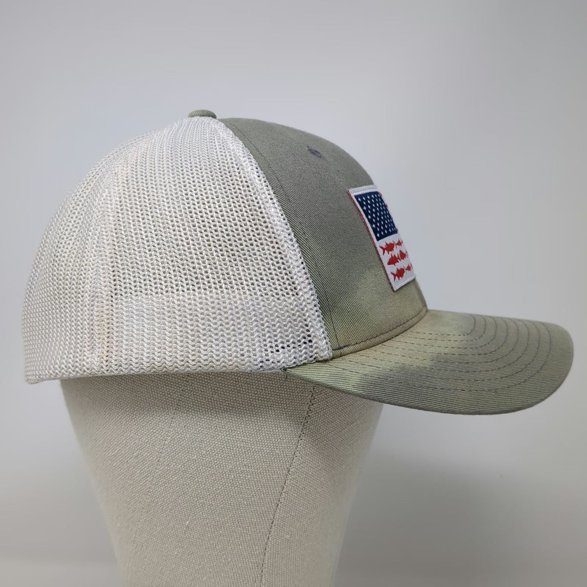 Columbia PFG Gray XL Baseball Cap Fish American Mesh Stretch Fit Hat Outdoor