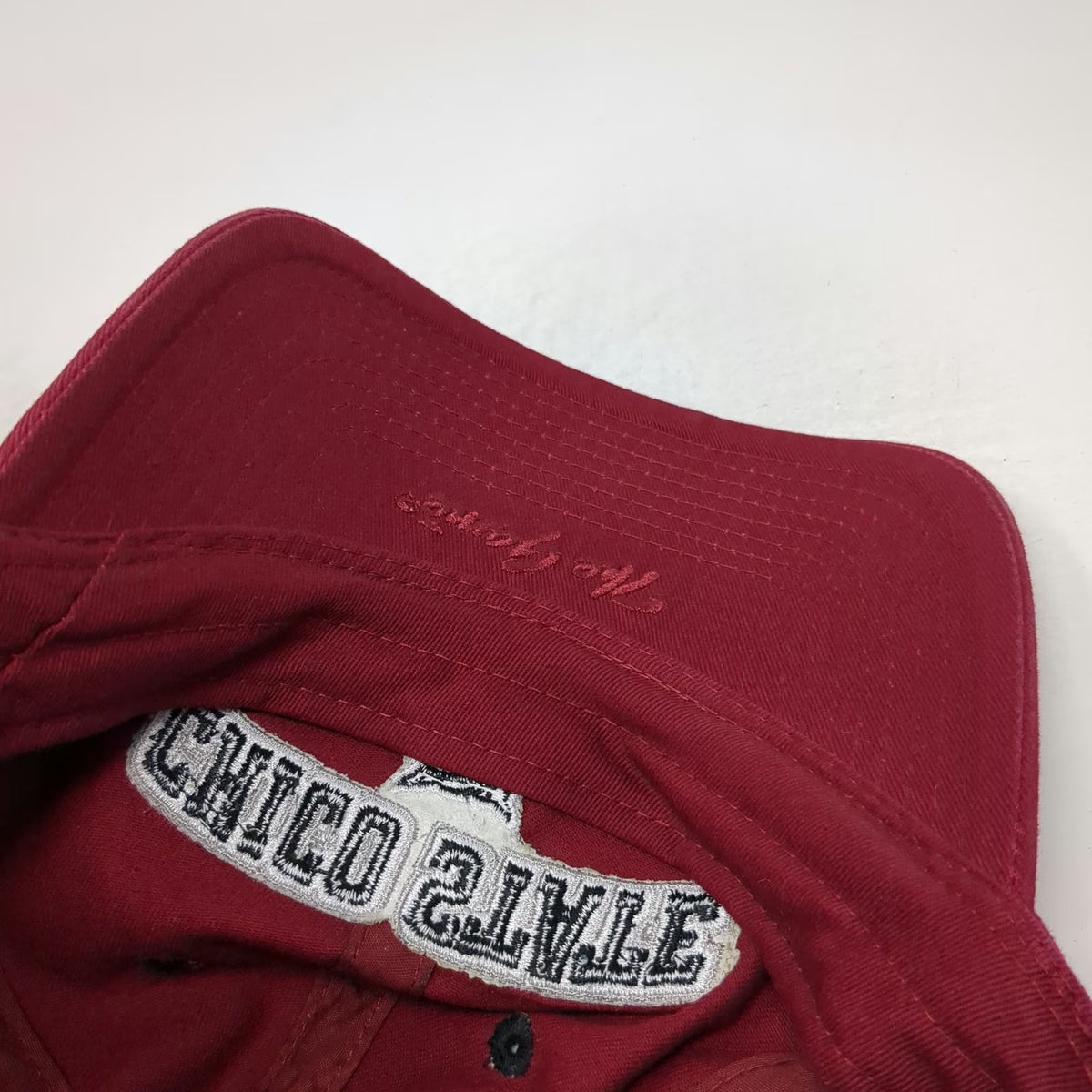 The Game Baseball Cap Red Black White OSFM Chico State Wildcats Hat Slideback