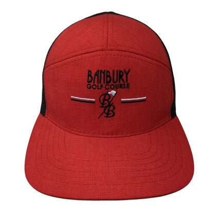 Banbury Golf Course Snapback Trucker Hat Red One Size Mesh Back Legendary