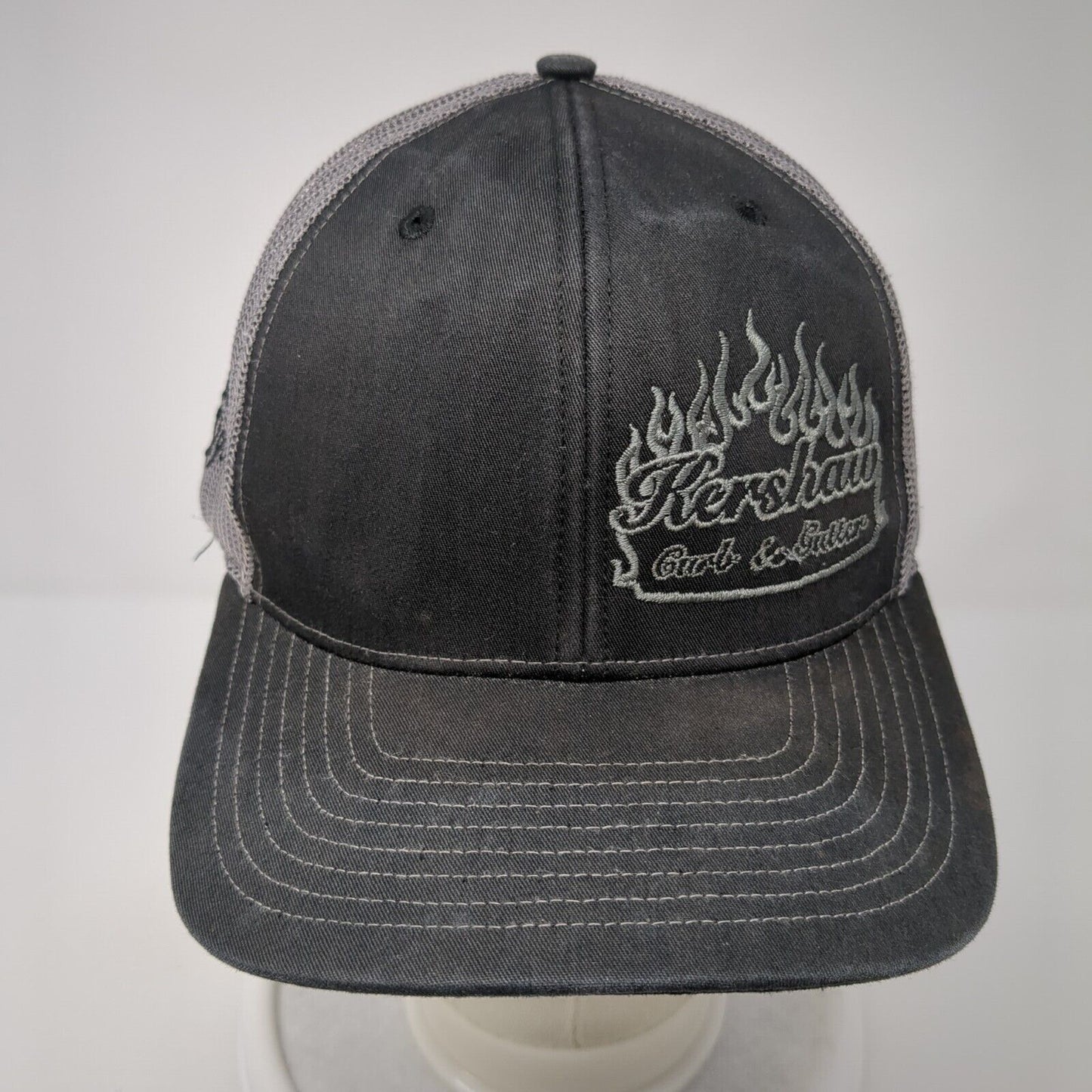 Kershaw Carb & Gutter Snapback Trucker Hat Gray OS Adjustable Mesh Richardson