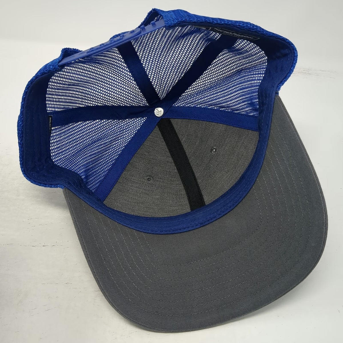 Richardson Gray Blue Trucker Hat One Size Mesh Snapback Pineapple Skull Graphic