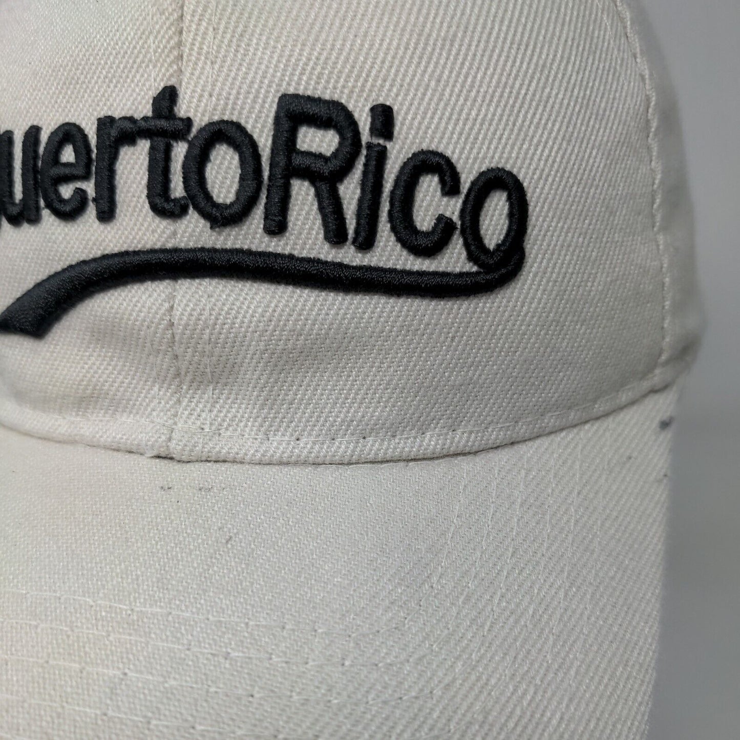 Puerto Rico Strapback Hat Tan One Size Adjustable 6 Panel Embroidered