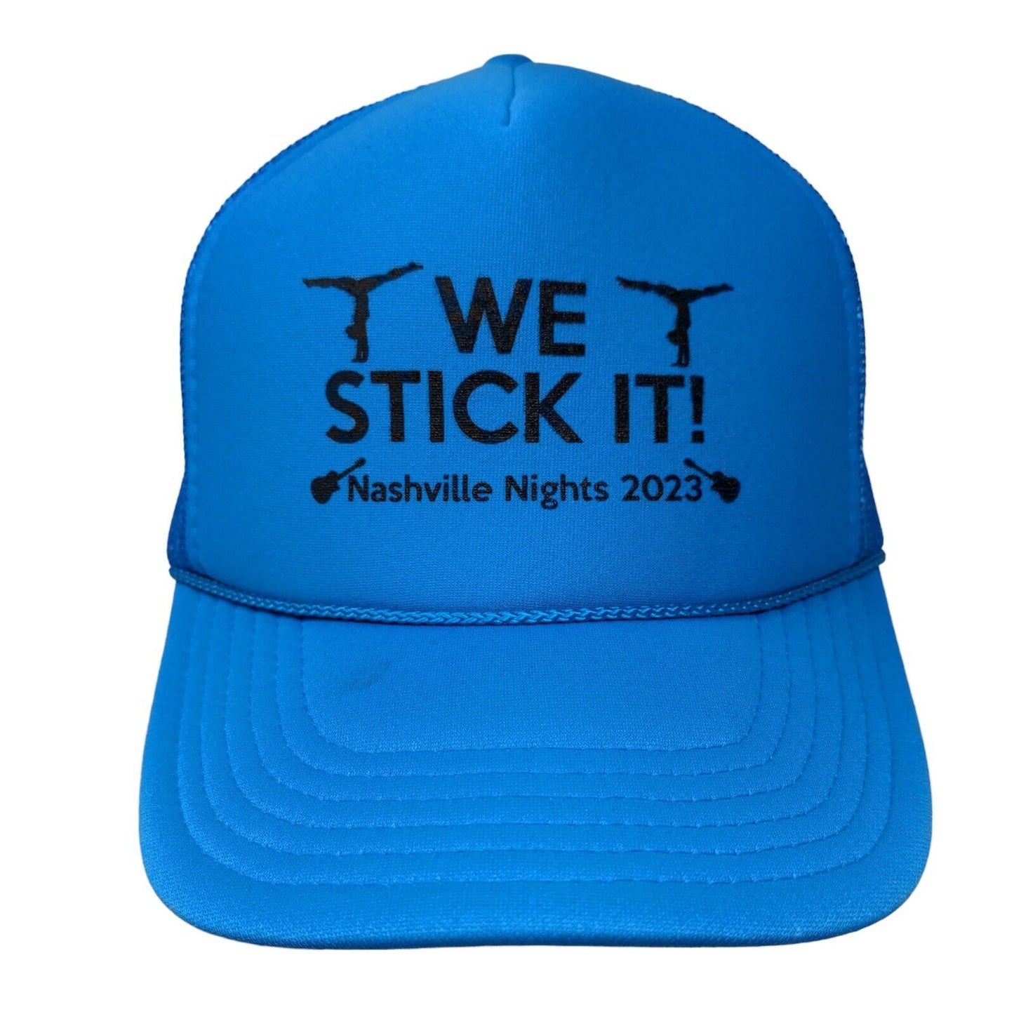 We Stick It Nashville Nights 2023 Mesh Back Rope Trucker Hat Blue OSFM Otto