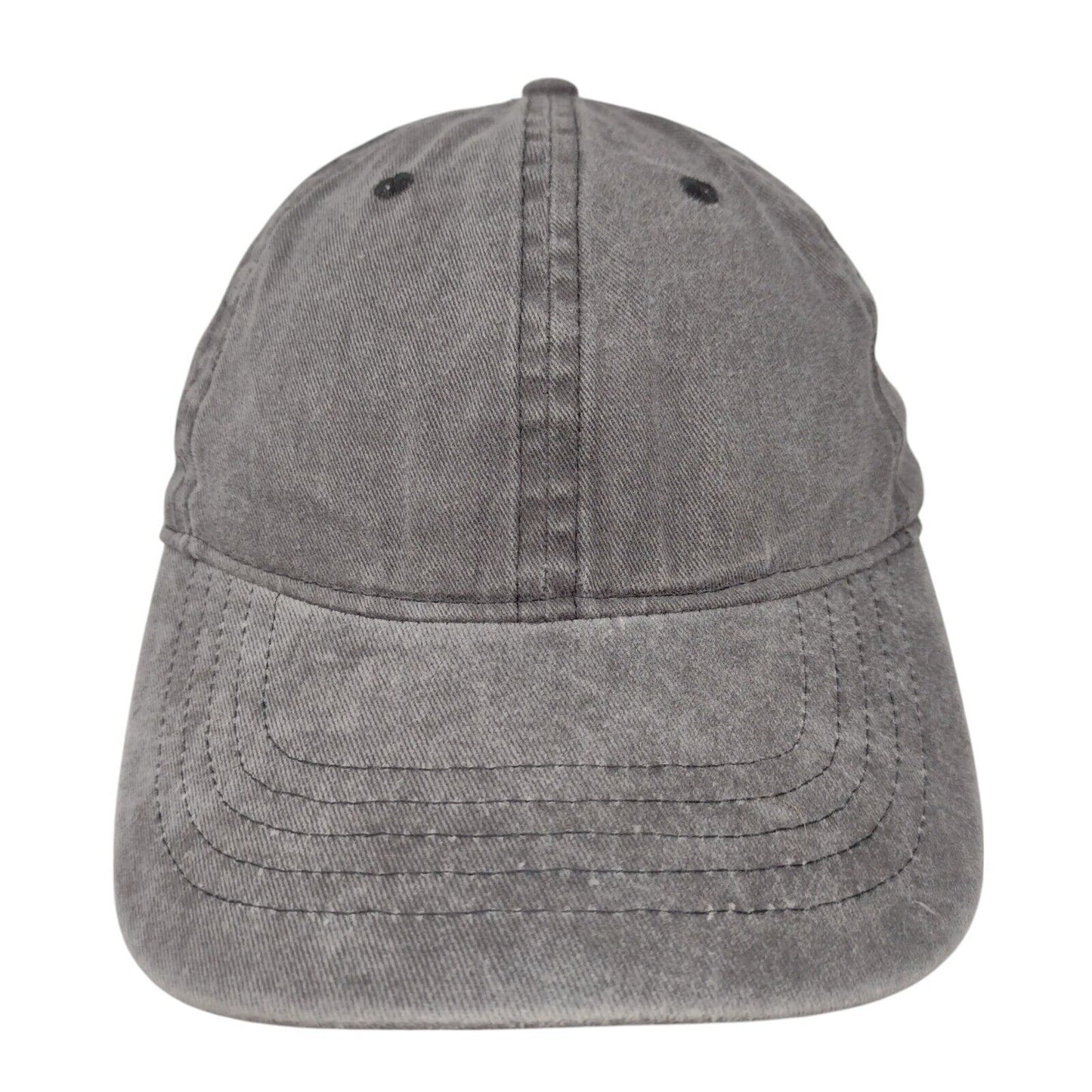 Unbranded Strapback Hat Gray OSFA Adjustable 6 Panel Blank Solid