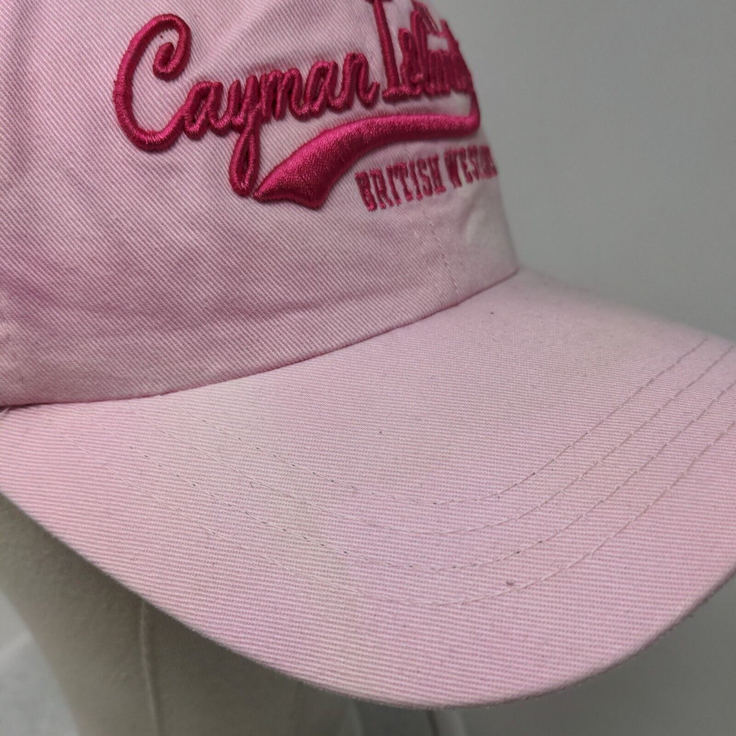 Cayman Islands British West Indies Slideback Hat Pink One Size Embroidered