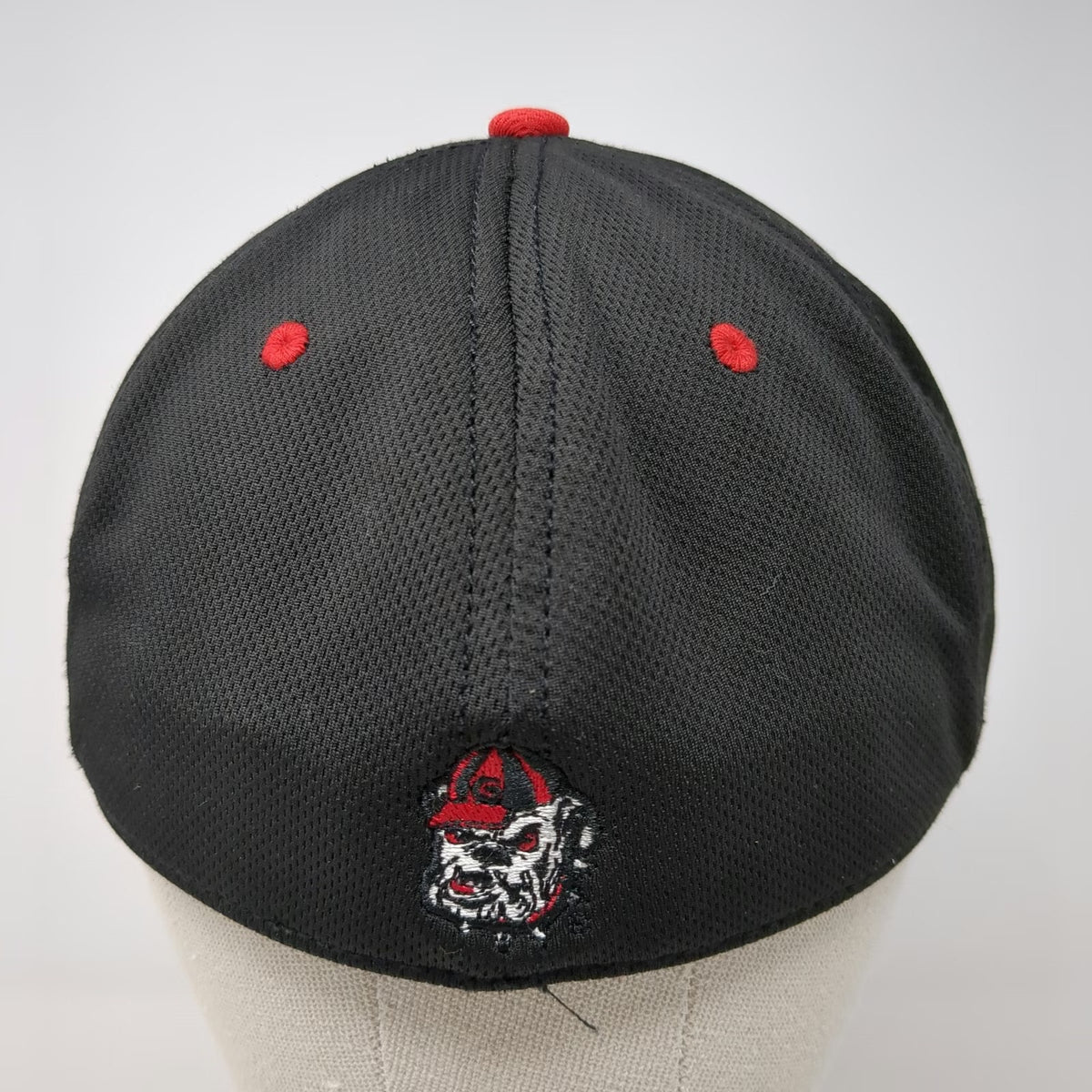 Georgia Bulldogs NCAA The Game Cap Black Red One Size A-Flex Mascot Logo Hat