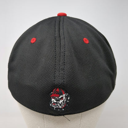 Georgia Bulldogs NCAA The Game Cap Black Red One Size A-Flex Mascot Logo Hat