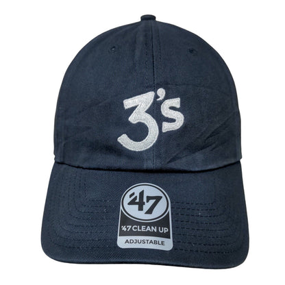 3's Slideback Hat Blue OSFA Adjustable Embroidered Solid '47 Clean Up