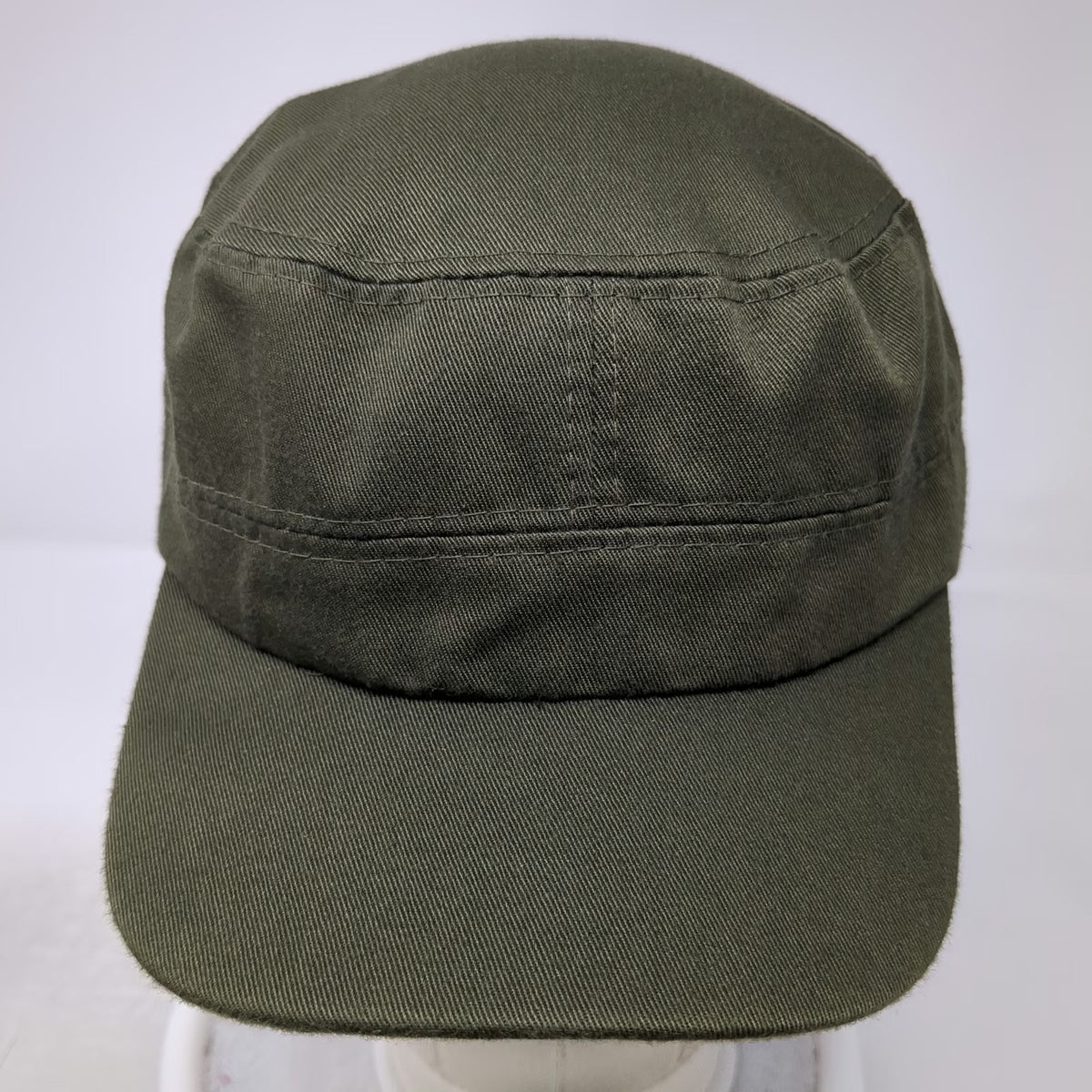 Army Cap Green One Size Hat Flat Crown Adjustable Strap Polyester Solid Color