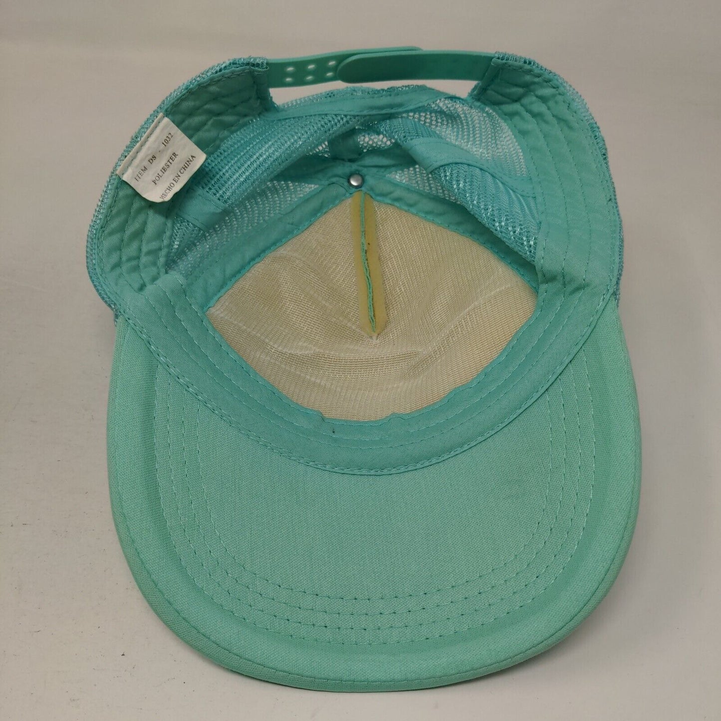 MANU Snapback Mesh Back Trucker Hat Greenish-Blue One Size Adjustable