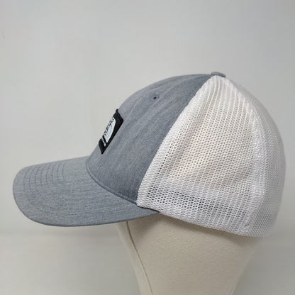 The North Face Men's Mesh Back Fitted Hat Gray White Patch Logo Stretch