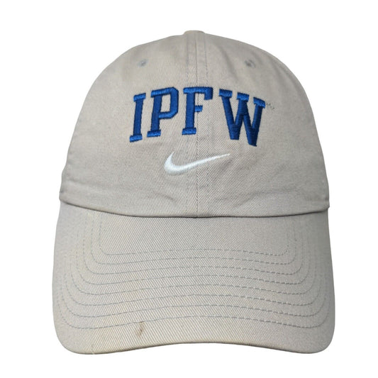 IPFW Indiana Purdue Ft Wayne Nike S1ze Slideback Hat Tan OSFM Embroidered Logo