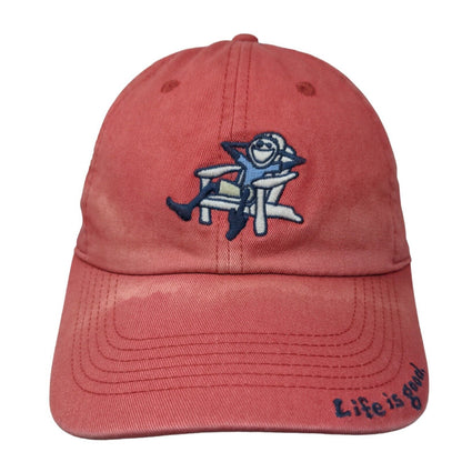 Life Is Good Adirondack Jake Chill Slideback Hat Red One Size Embroidered
