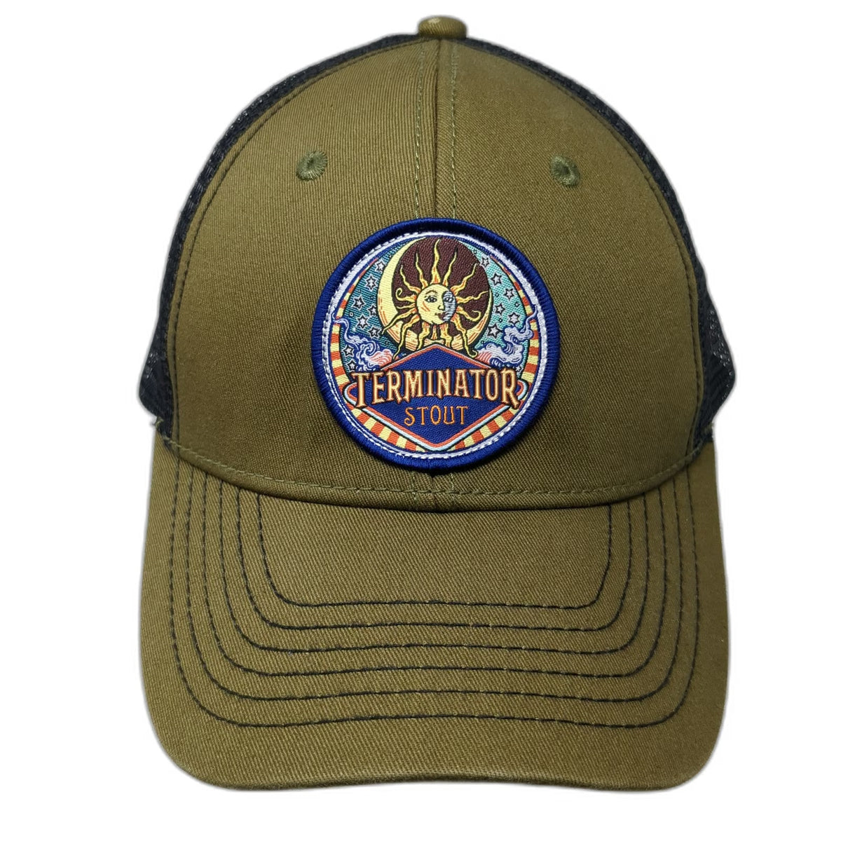 McMenamins Terminator Stout Trucker Hat Green One Size Mesh Snapback Beer Logo