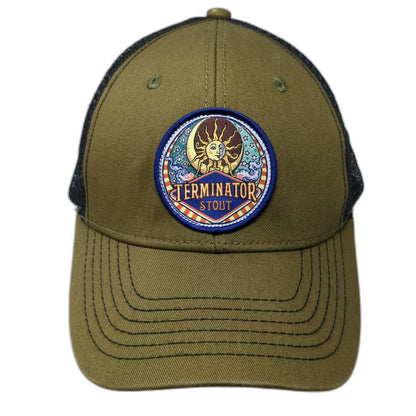 McMenamins Terminator Stout Trucker Hat Green One Size Mesh Snapback Beer Logo