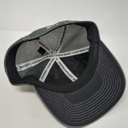 Tates Rents Fitted Mesh Back Hat Gray M/L Embroidered Colorblock 6 Panel