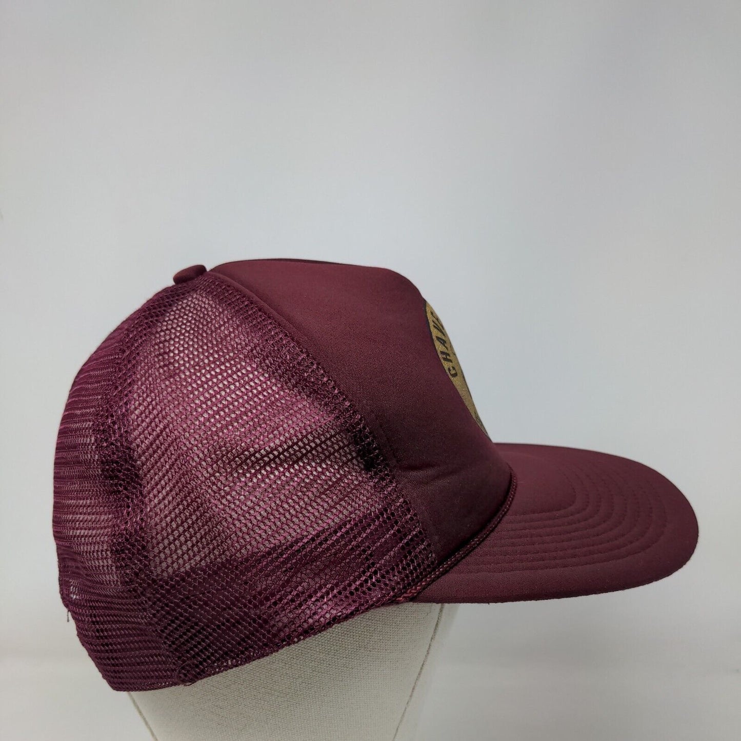 Chave Duoro Espresso Coffee Snapback Trucker Hat Red Burgundy Mesh Back Rope