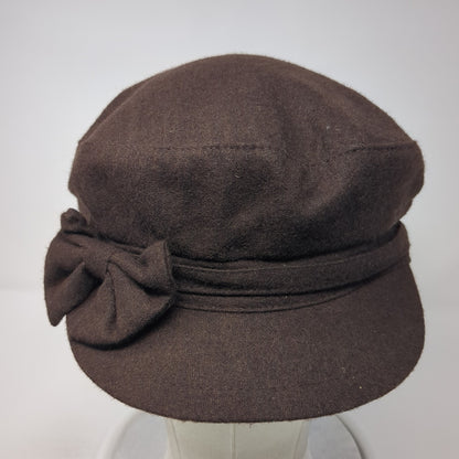 Ann Taylor LOFT Cadet Army Cap Brown One Size Bow Tie Lightweight Blank