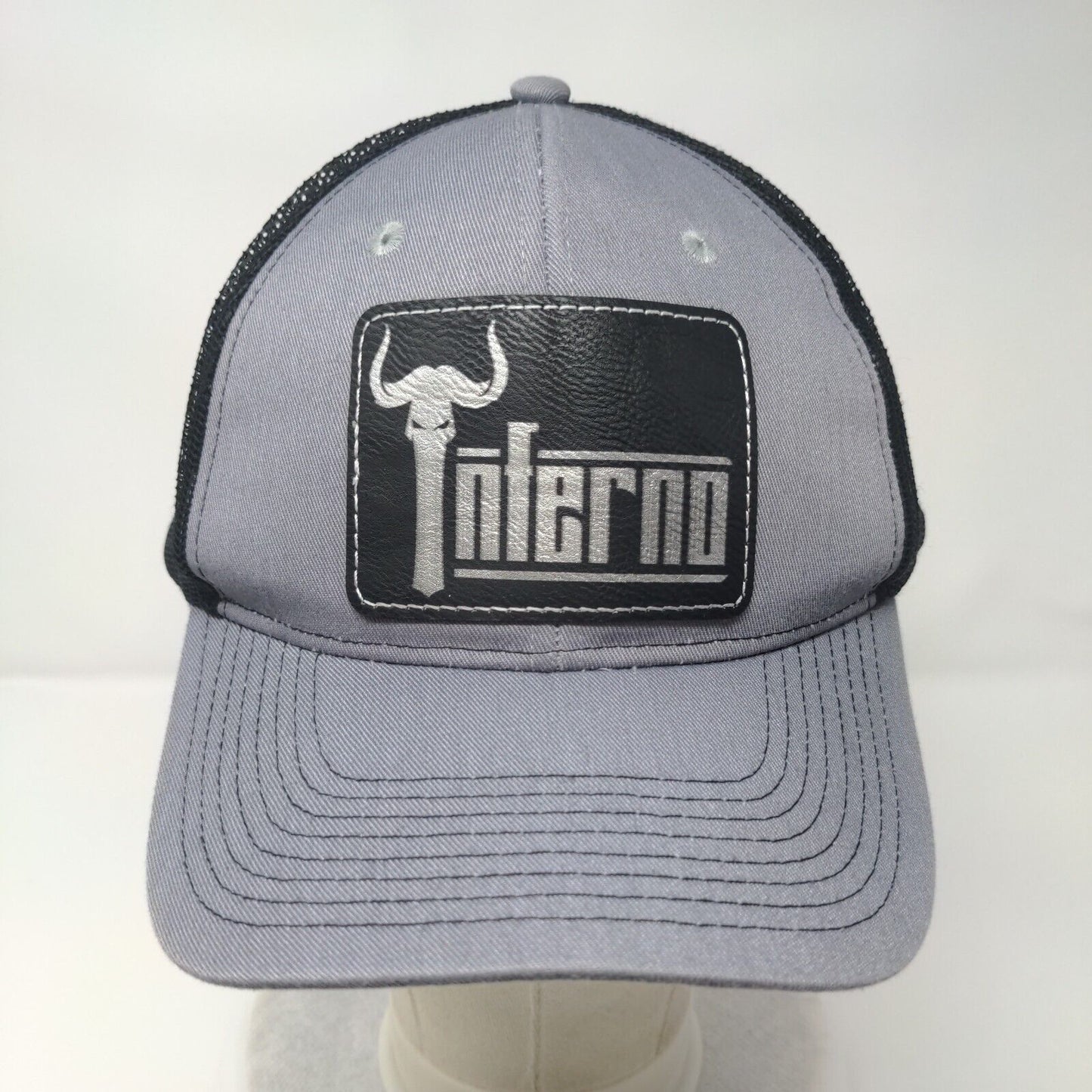 Inferno Snapback Trucker Hat Gray One Size Adjustable Mesh Back Port Authority