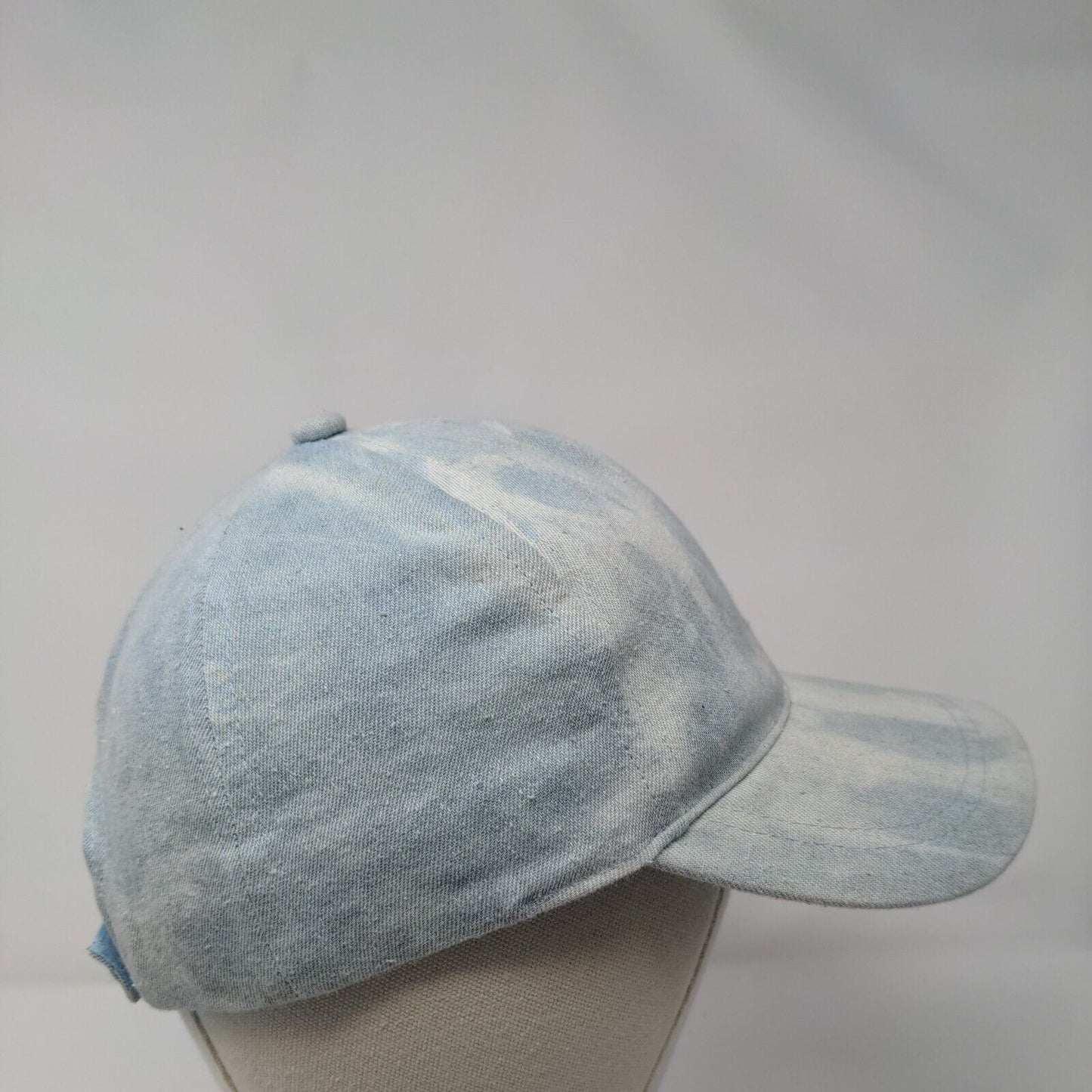 Unbranded Strapback Hat Blue One Size Adjustable Denim Tie Dye 6 Panel
