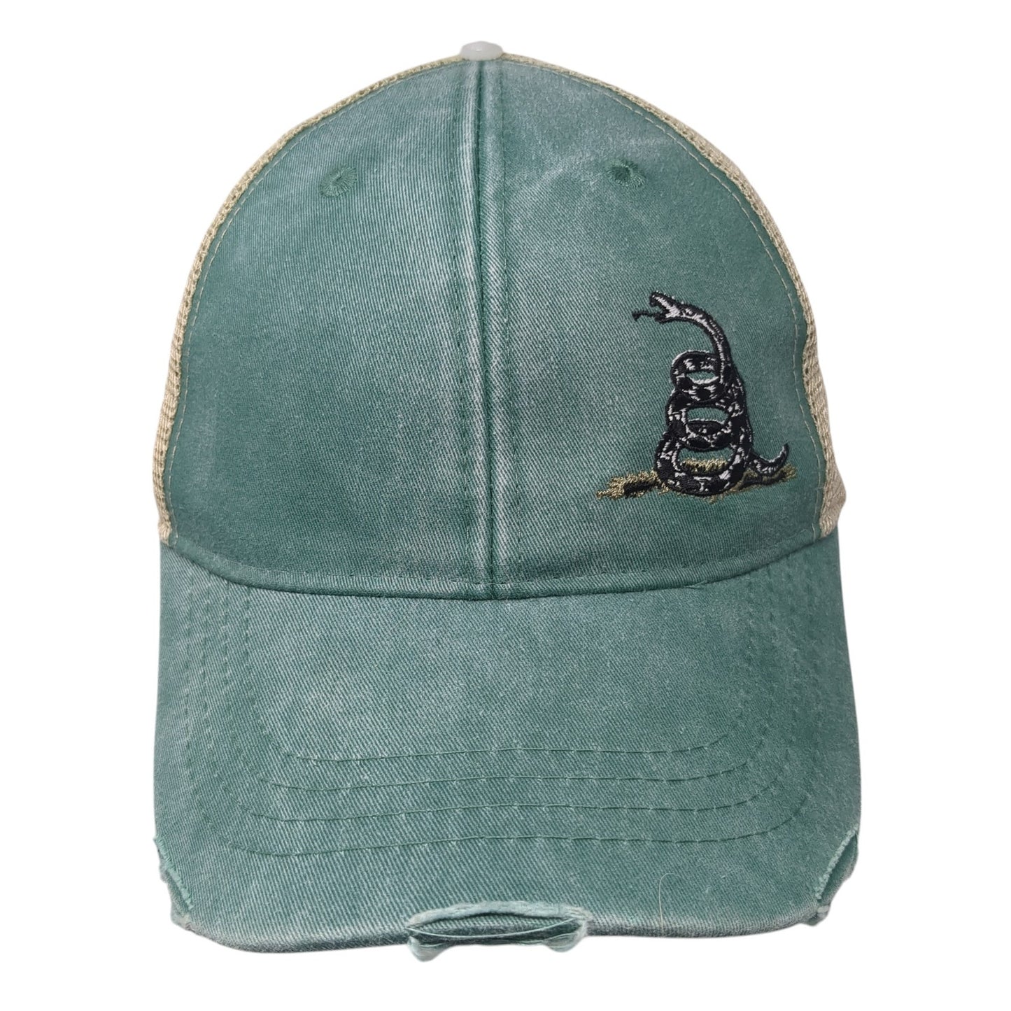 Don't Tread on Me Snapback Mesh Back Trucker Hat Green One Size Adams