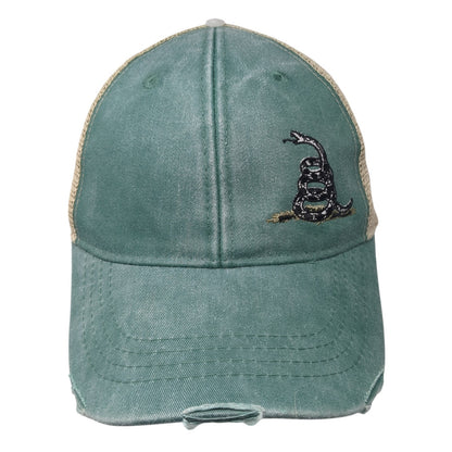 Don't Tread on Me Snapback Mesh Back Trucker Hat Green One Size Adams