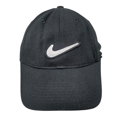 Nike Swoosh Fitted Hat Black OSFM Legacy91 Solid Vent Holes 6 Panel